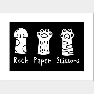 Rock Paper Scissors Funny Cat Paws Posters and Art